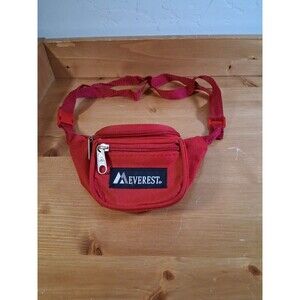 Fanny Pack Everest Youth Mini Logo Multi Pocket Red  ~ 8x5" Bum Bag